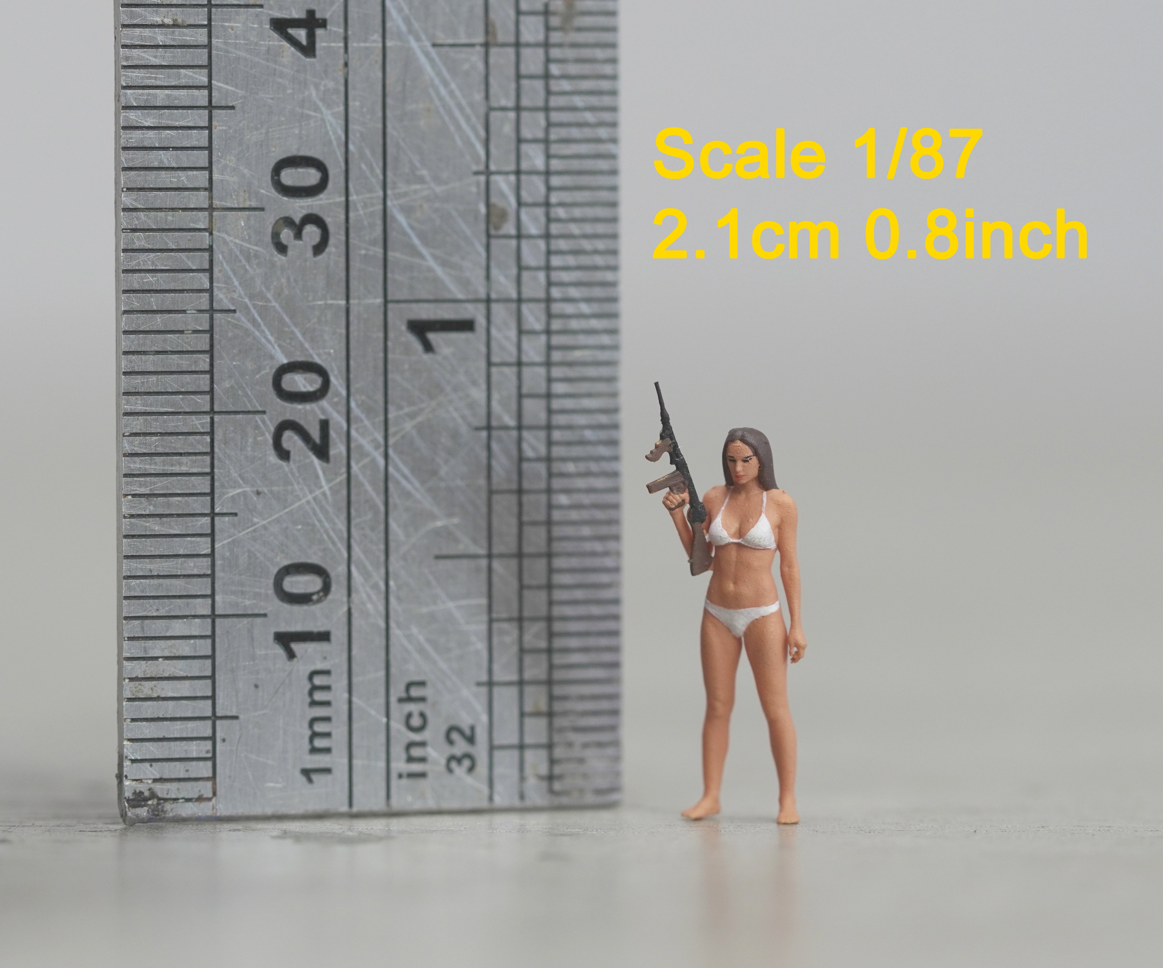 Bikini girl with thompson figure  HO 1/64 1/43 1/24 1/18 Scale handpaint high detail