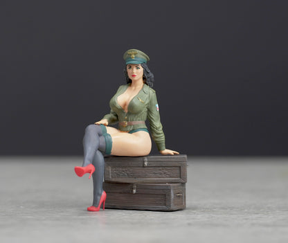 Pin Up Girl figure  HO 1/64 1/43 1/24 1/18 Scale handpaint high detail