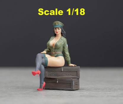 Pin Up Girl figure  HO 1/64 1/43 1/24 1/18 Scale handpaint high detail
