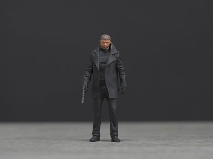 Man with gun figure  HO 1/64 1/43 1/24 1/18 Scale handpaint high detail
