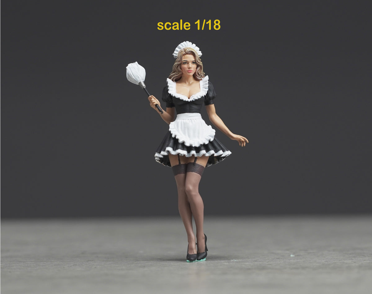 Spy Maid figure  HO 1/64 1/43 1/24 1/18 Scale handpaint high detail