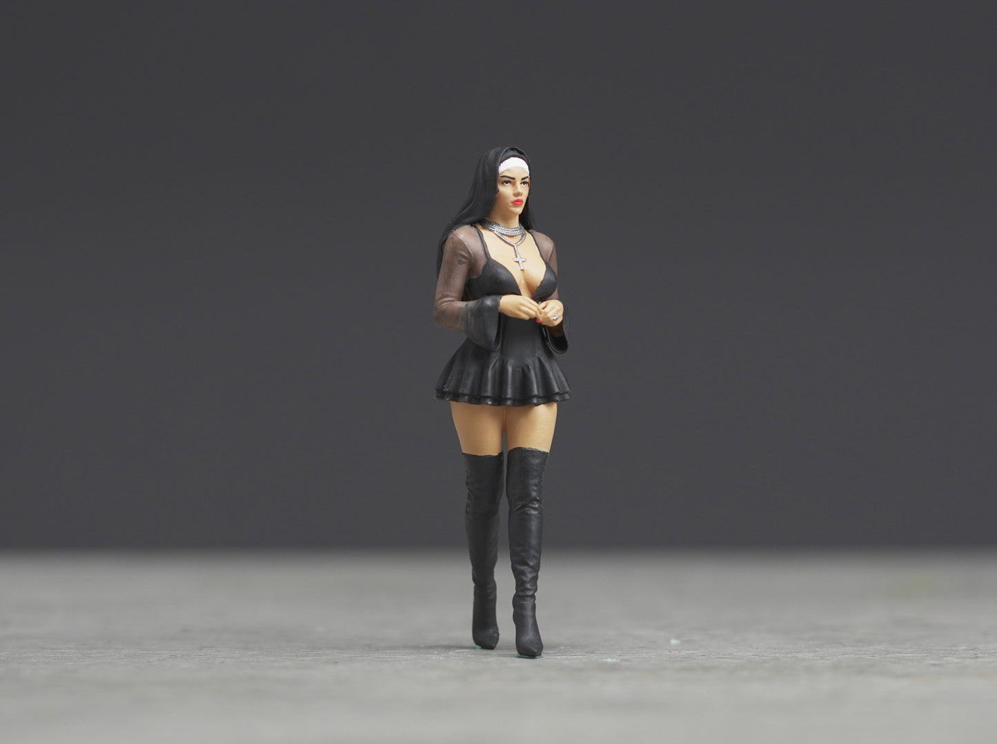 Sexy Nun figure  HO 1/64 1/43 1/24 1/18 Scale handpaint high detail