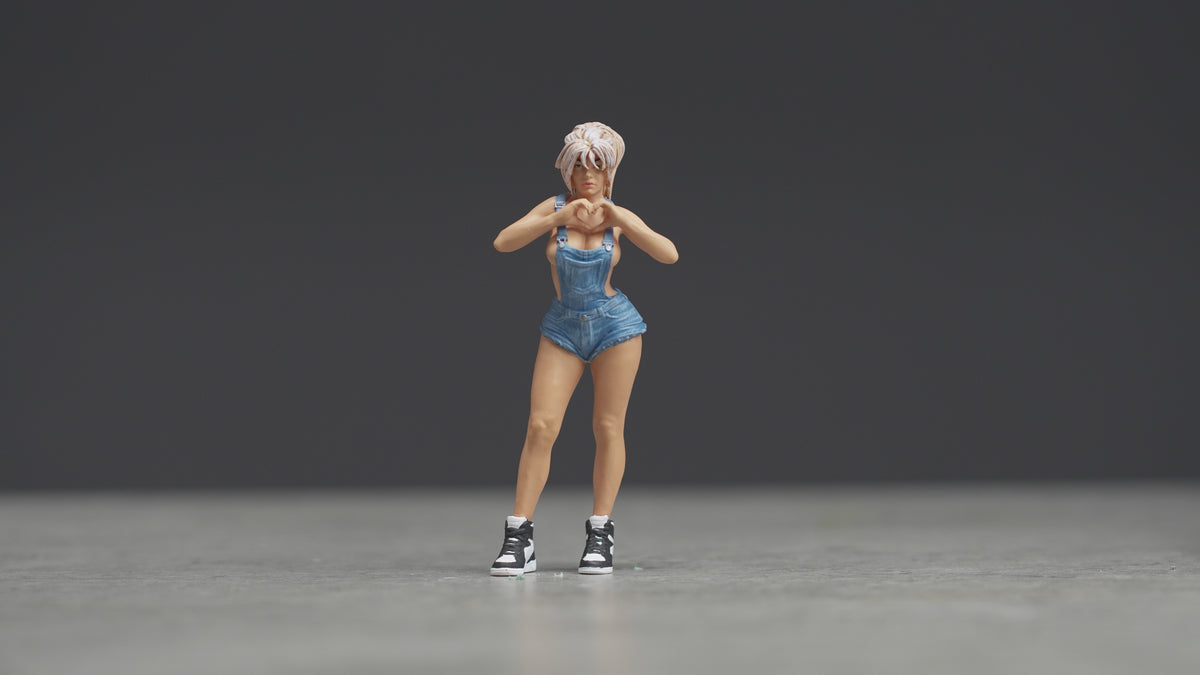 Sexy girl with heart figure  HO 1/64 1/43 1/24 1/18 Scale handpaint high detail