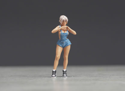Sexy girl with heart figure  HO 1/64 1/43 1/24 1/18 Scale handpaint high detail