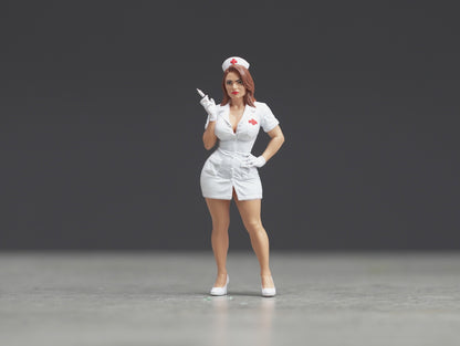 Sexy nurse figure  HO 1/64 1/43 1/24 1/18 Scale handpaint high detail