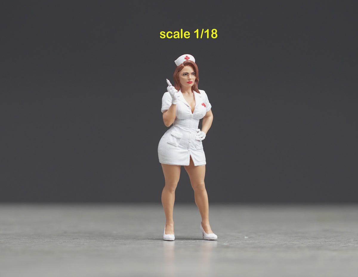 Sexy nurse figure  HO 1/64 1/43 1/24 1/18 Scale handpaint high detail