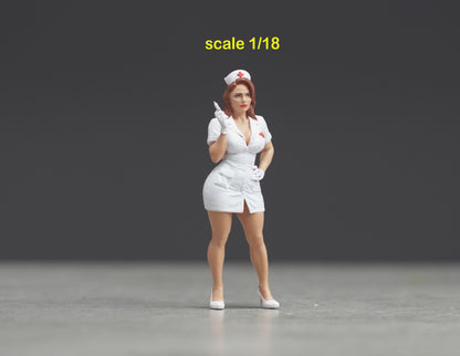 Sexy nurse figure  HO 1/64 1/43 1/24 1/18 Scale handpaint high detail