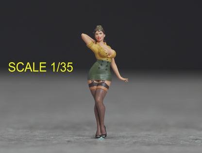 Pin Up Girl figure  HO 1/64 1/43 1/24 1/18 Scale handpaint high detail G86