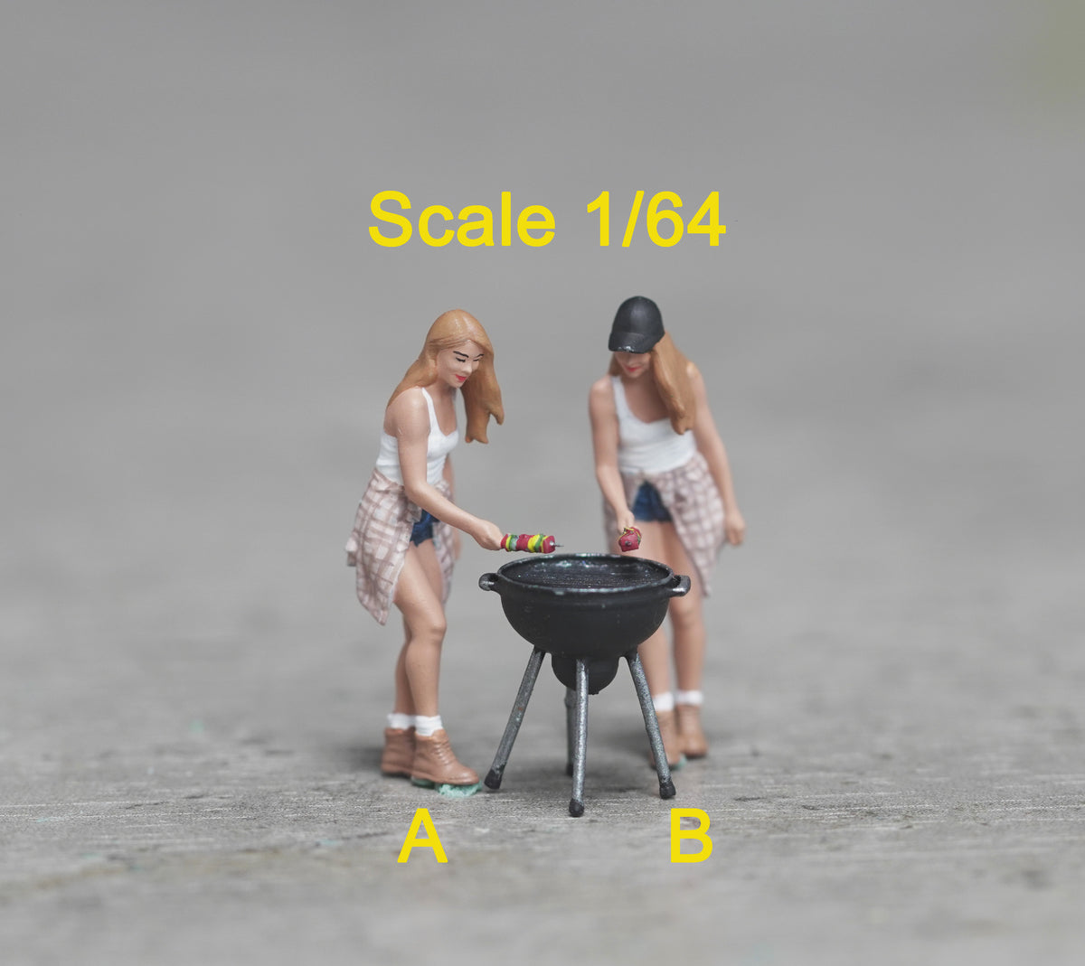 BBQ girl figure HO 1/64 1/43 1/24 1/18 Scale handpaint high detail