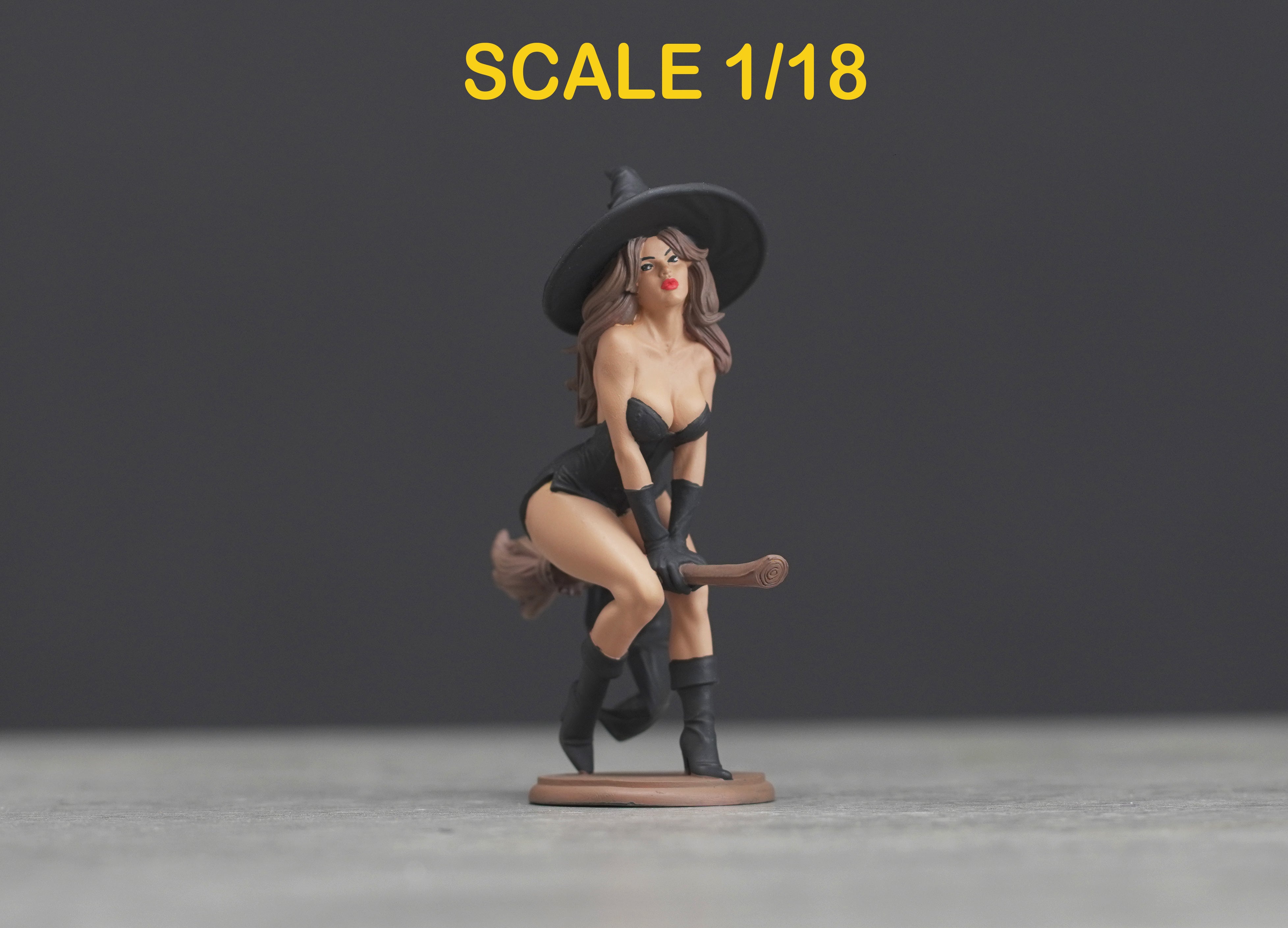 Witch girl figure  HO 1/64 1/43 1/24 1/18 Scale handpaint high detail