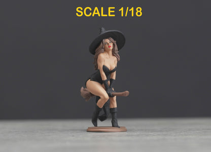 Witch girl figure  HO 1/64 1/43 1/24 1/18 Scale handpaint high detail