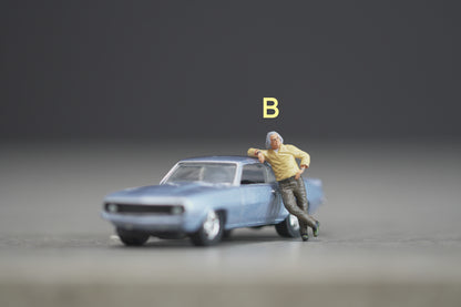 Boy and man (not include car) figure handpaint high detail 1:18 to HO scale