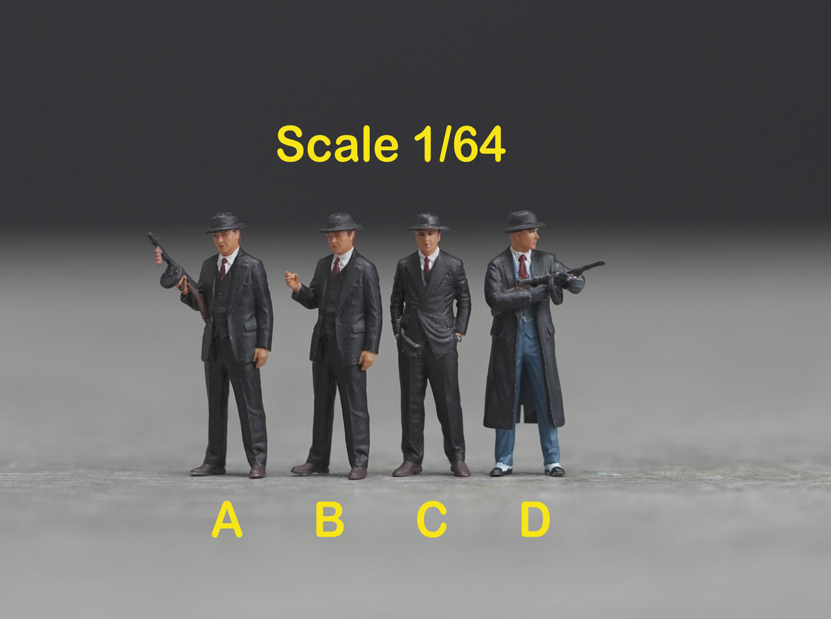 Mafia man figure HO 1/64 1/43 1/24 1/18 Scale handpaint high detail AT41-44