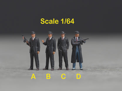 Mafia man figure HO 1/64 1/43 1/24 1/18 Scale handpaint high detail AT41-44