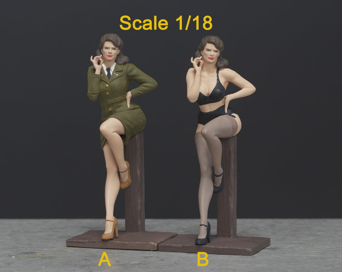 Agent girl figure HO 1/64 1/35 1/43 1/24 1/18 Scale handpaint high detail DH