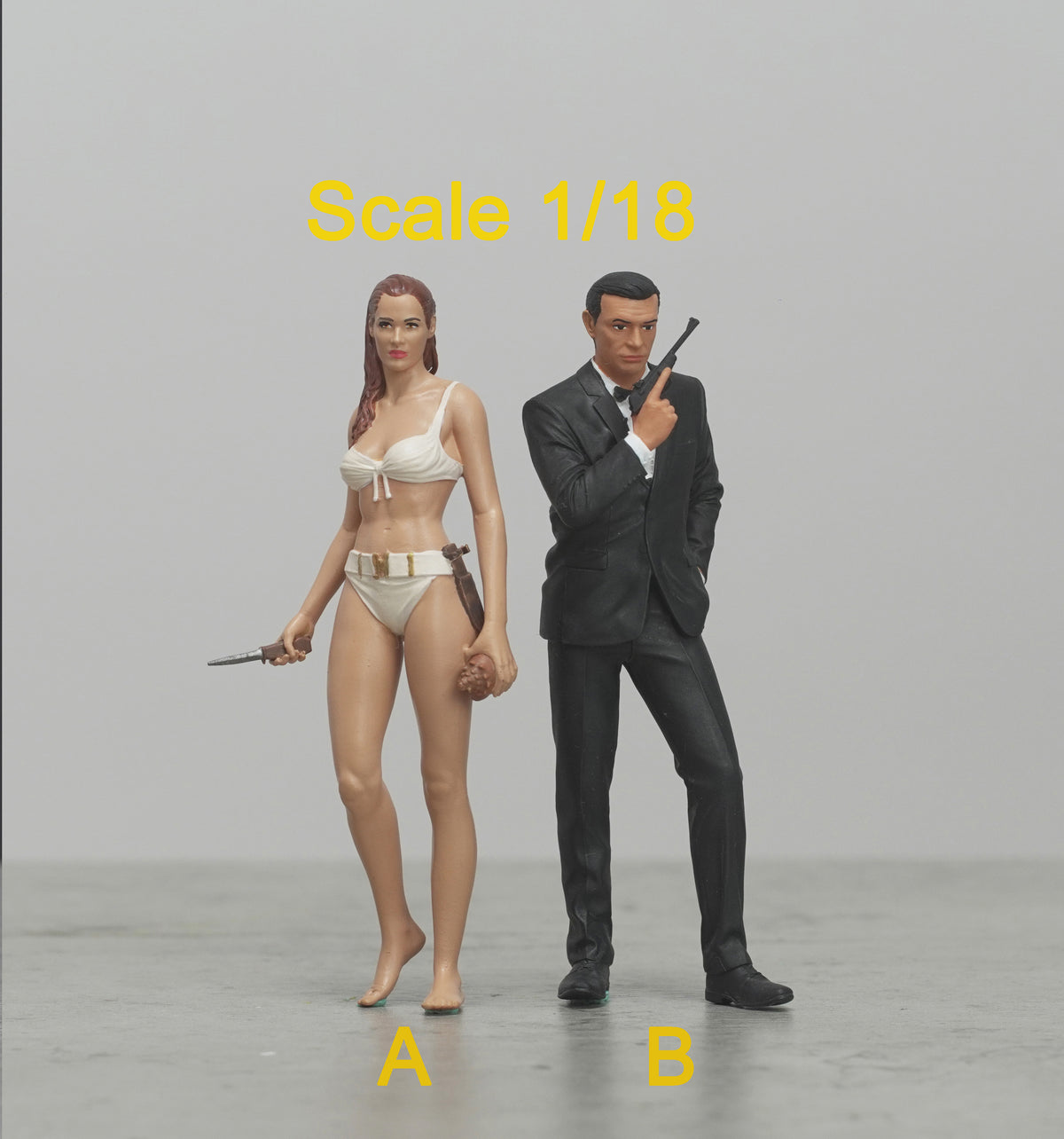 Spy couple figure HO 1/64 1/35 1/43 1/24 1/18 Scale handpaint high detail