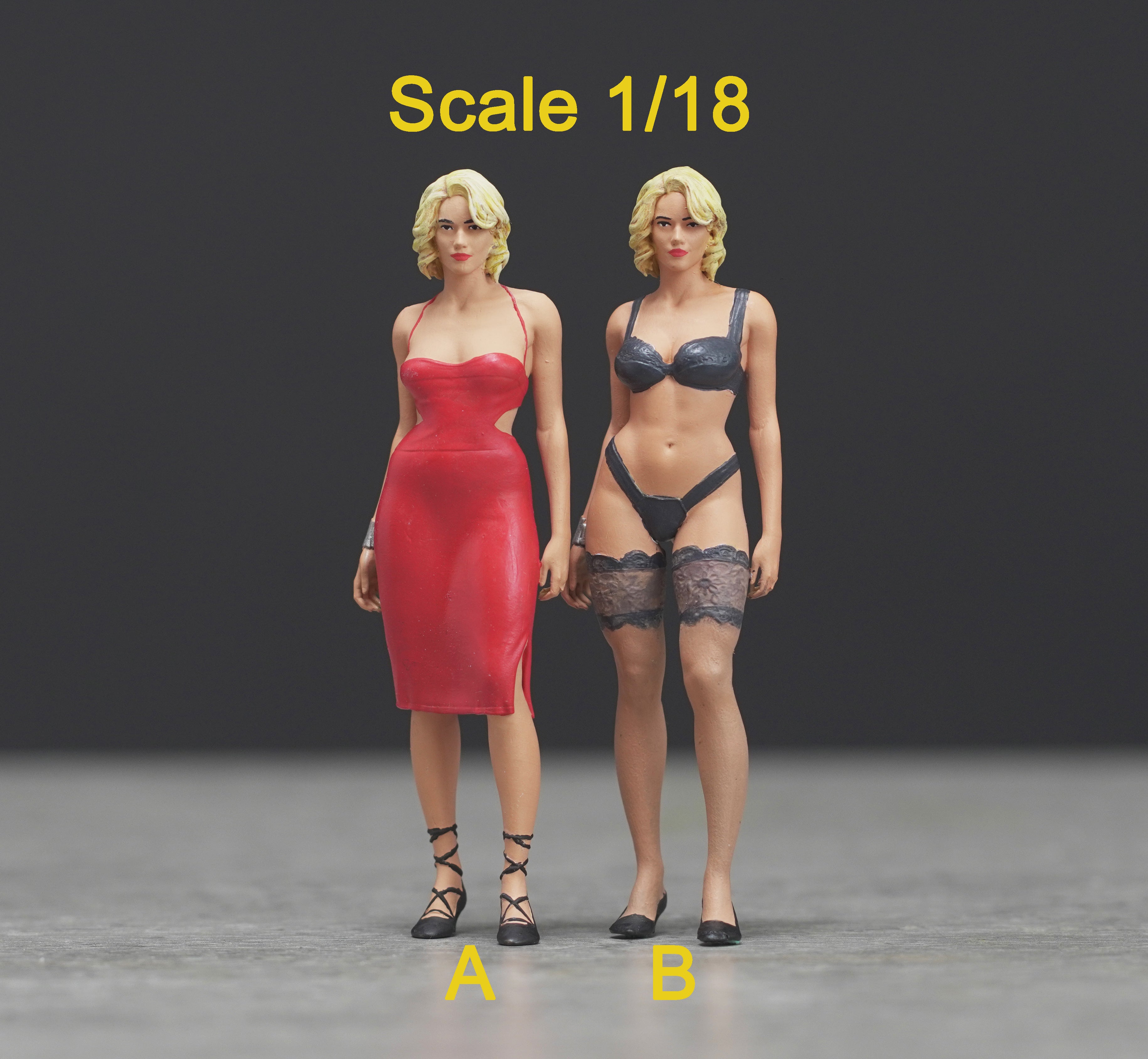 Gala girl figure HO 1/64 1/43 1/24 1/18 Scale handpaint high detail G89-90