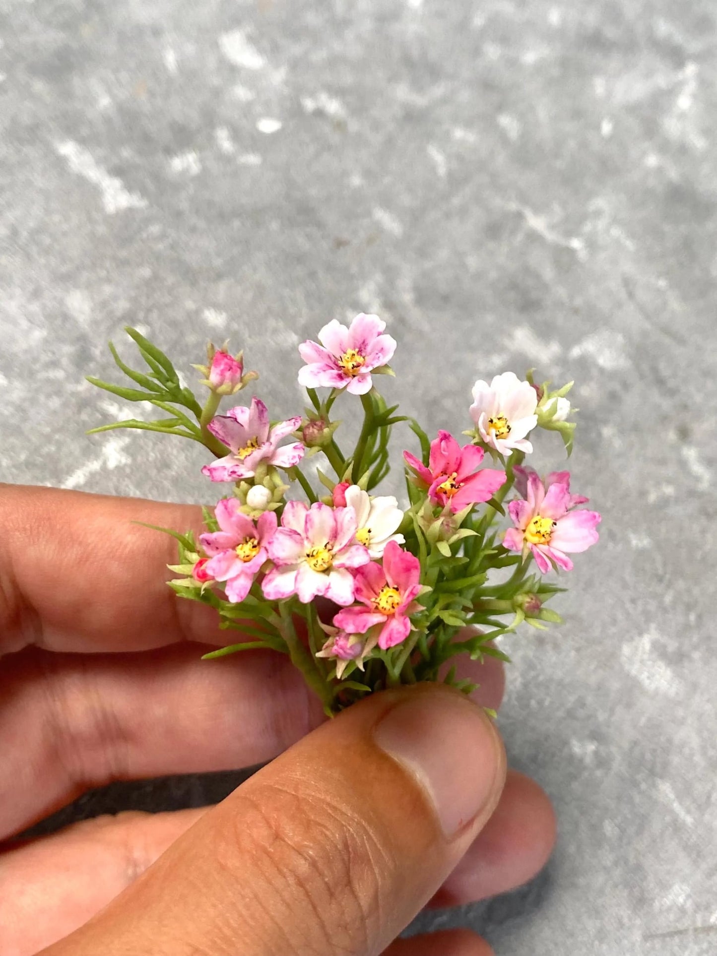 Cosmea flower clay for miniature (a bunch like picture)