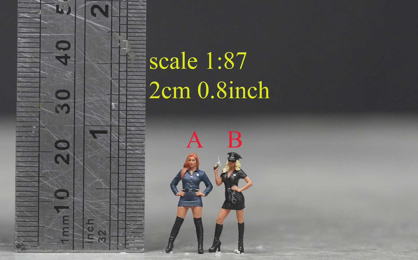 Policewoman figure HO 1/64 1/43 1/24 1/18 Scale handpaint high detail