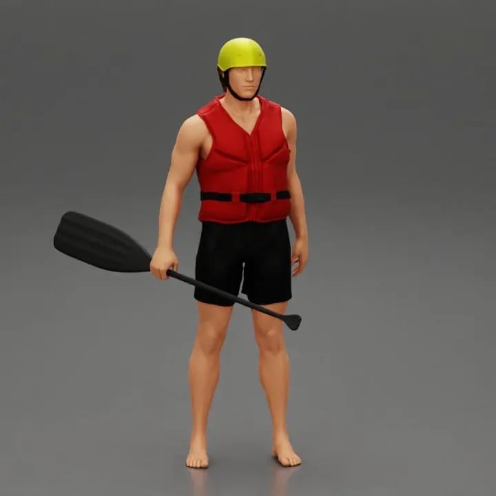 Paddle man figure 1:18 to 1/64 HO scale handpaint high detail