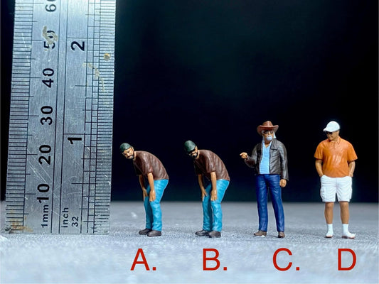 Car show Spectator figure miniature 1:18 to HO scale handpaint high detail