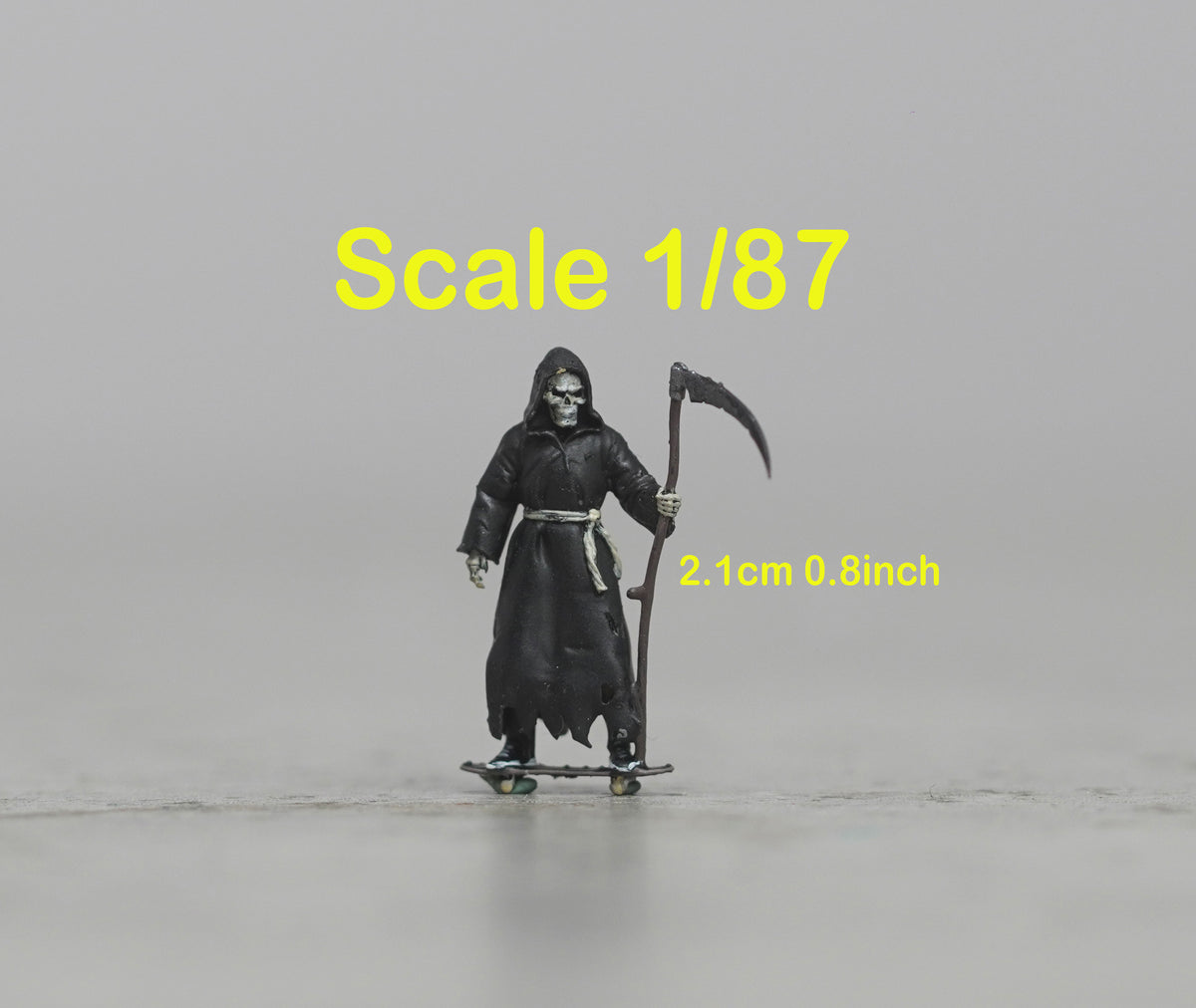 Grim Reaper stakeboard figure  HO 1/64 1/43 1/24 1/18 Scale handpaint high detail