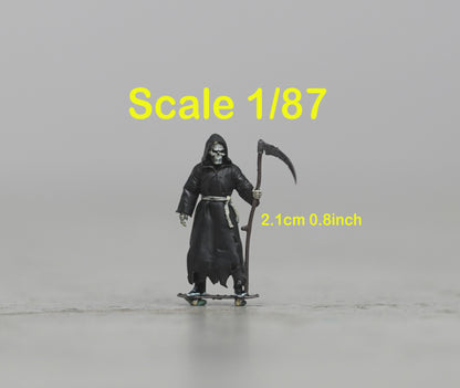 Grim Reaper stakeboard figure  HO 1/64 1/43 1/24 1/18 Scale handpaint high detail