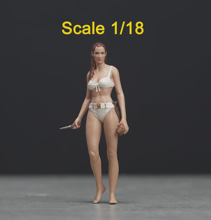 Spy girl figure  HO 1/64 1/43 1/24 1/18 Scale handpaint high detail