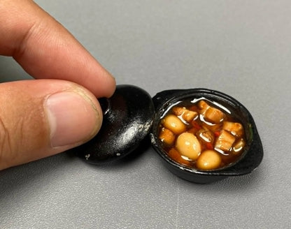 1/12 Braised pork with eggs vietnamese Thịt kho hột vịt- clay miniature