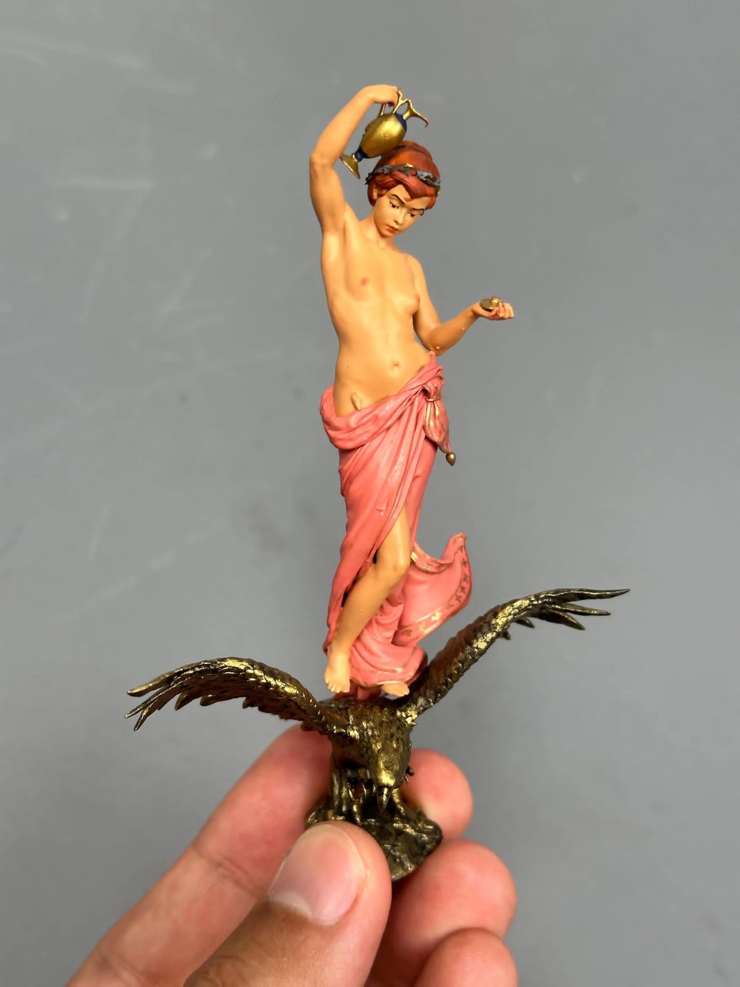 Art lady on bird figurine handpaint high detail 1:18 to HO scale