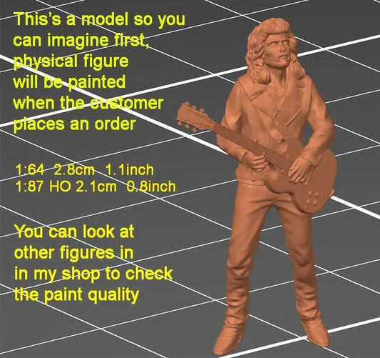 Tony rocker guitarist l figurine handpaint high detail 1:18 to HO scale