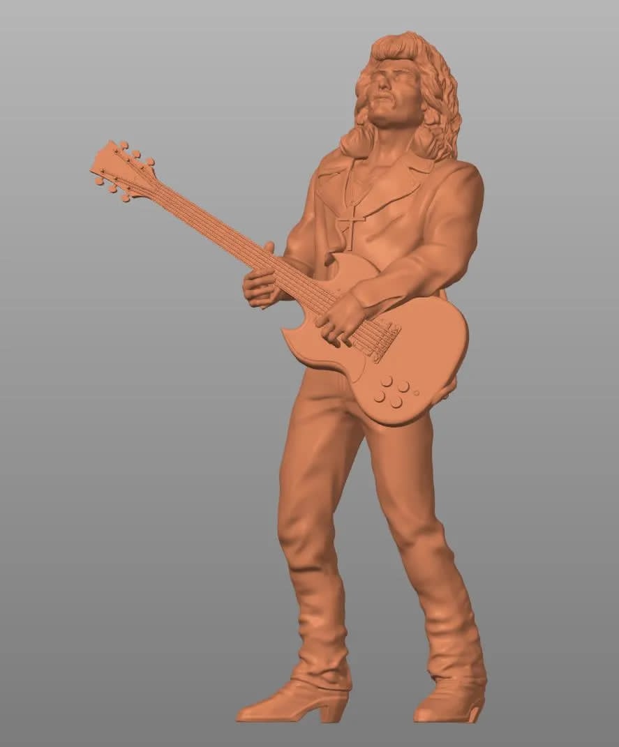 Tony rocker guitarist l figurine handpaint high detail 1:18 to HO scale