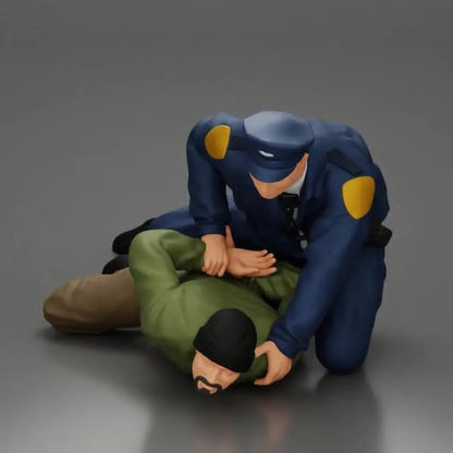 Police catching thief figure HO 1:64 Scale handpaint high detail