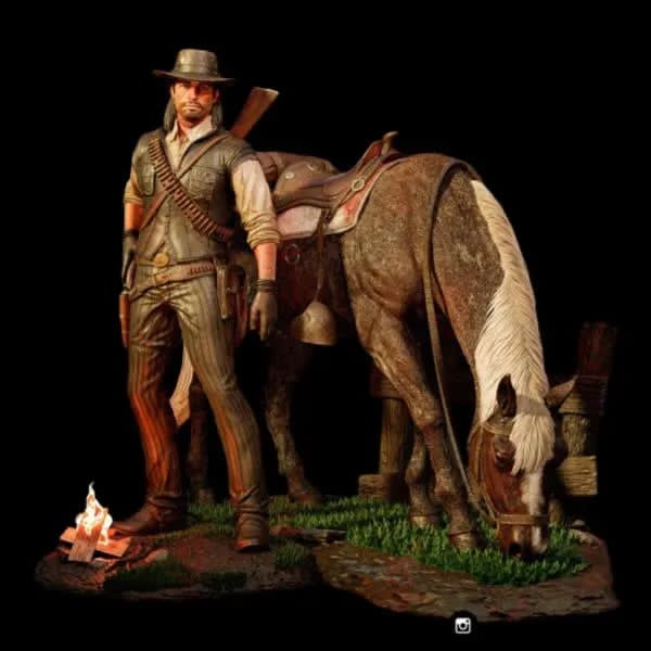 John cowboy figure handpaint high detail 1:18 to HO scale