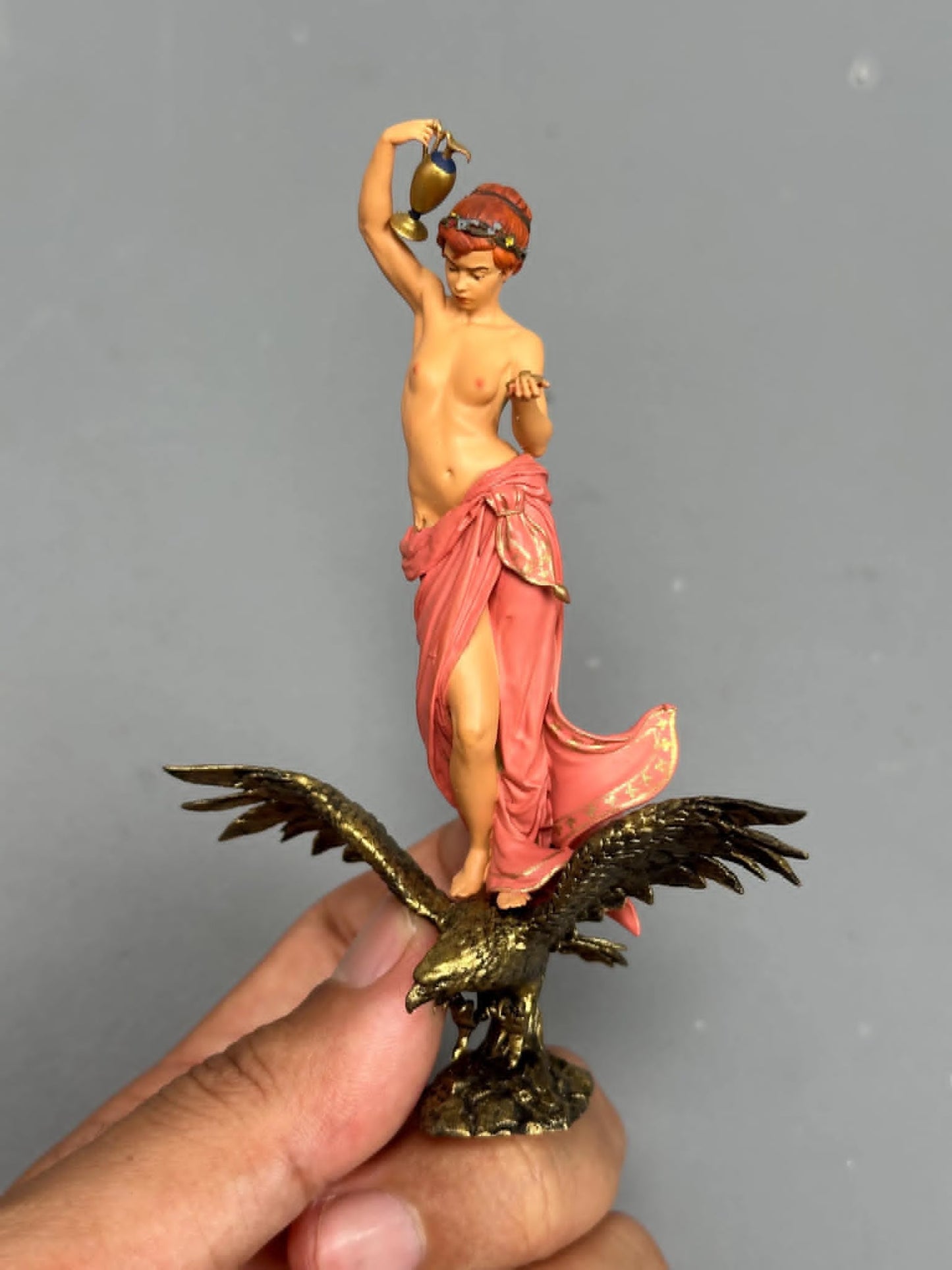 Art lady on bird figurine handpaint high detail 1:18 to HO scale