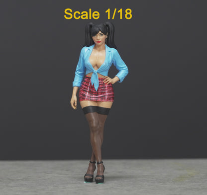 School sexy girl figure  HO 1/64 1/43 1/24 1/18 Scale handpaint high detail
