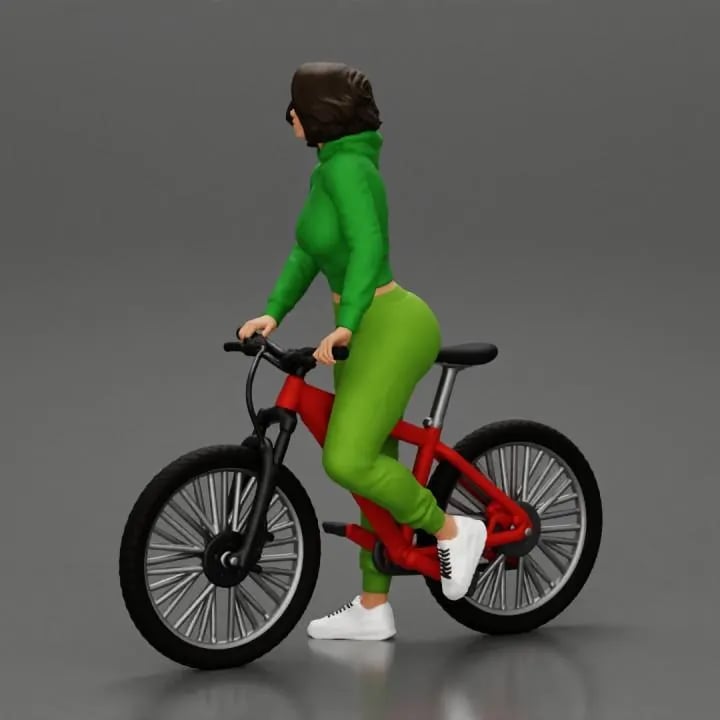 Bike figure miniature 1:18 to HO scale handpaint high detail