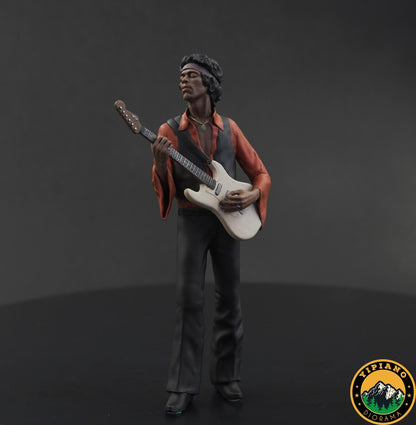 Black Guitarist rocker figure handpaint high detail 1:18 to HO scale
