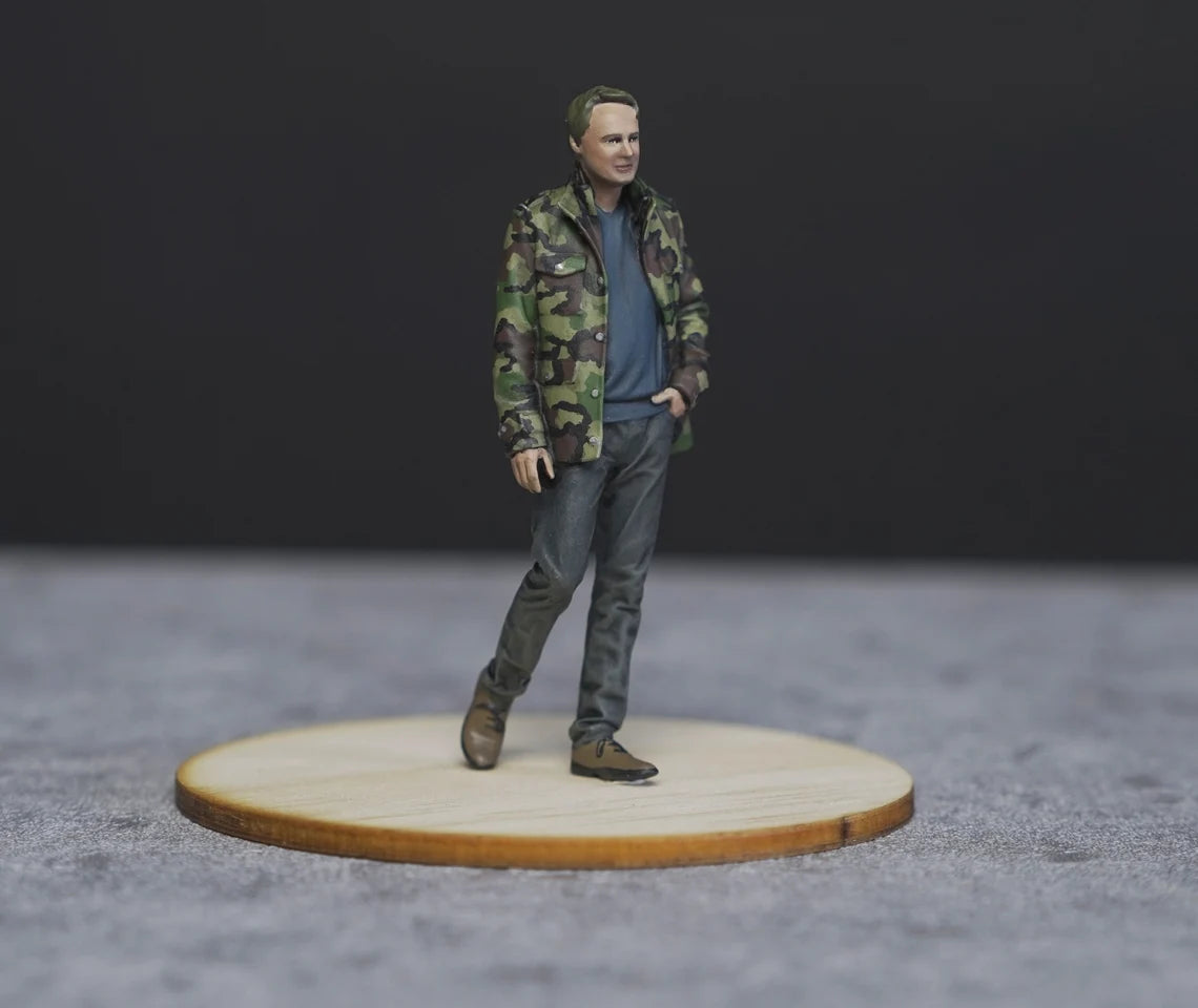 Camouflage Shirt Man figure 1:18 to HO scale handpaint high detail