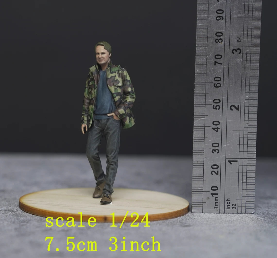 Camouflage Shirt Man figure 1:18 to HO scale handpaint high detail
