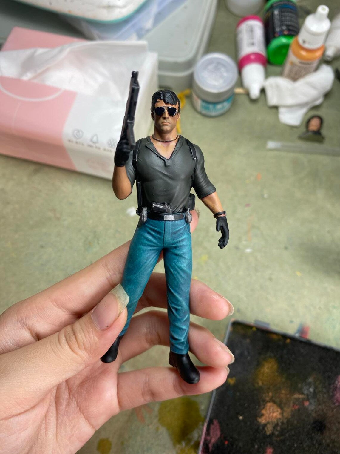 Man with gun figure handpaint high detail All scale