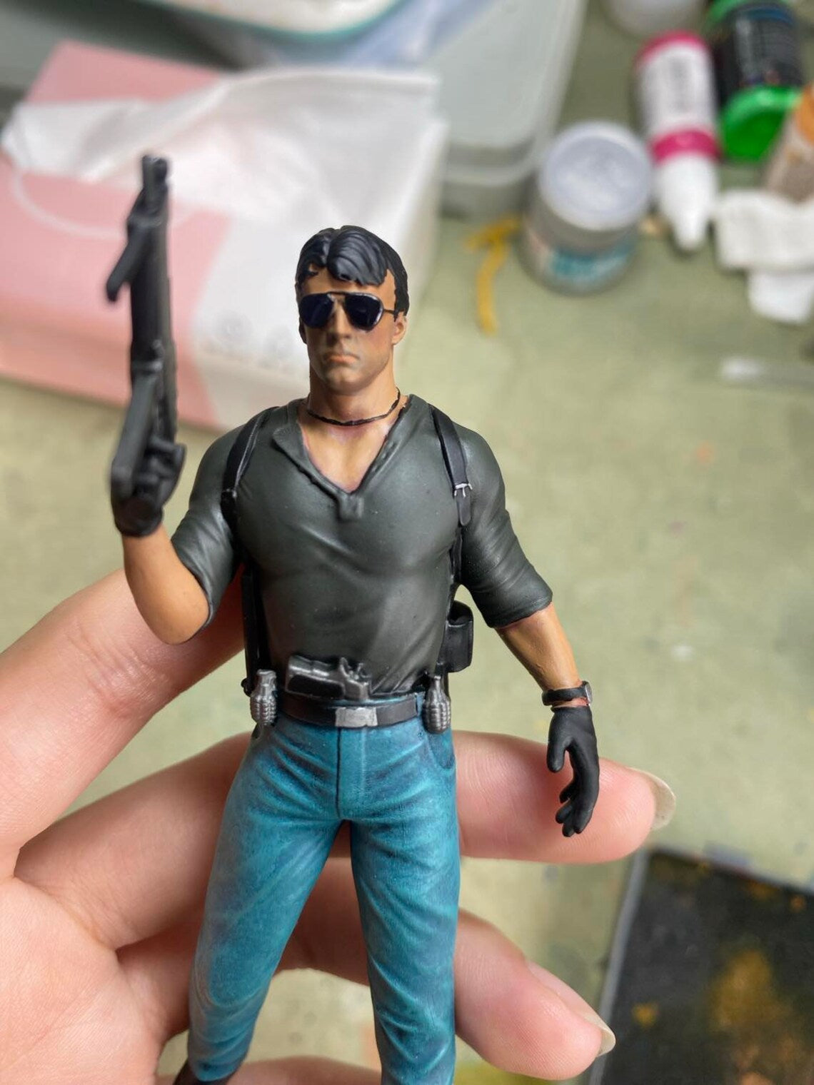 Man with gun figure handpaint high detail All scale