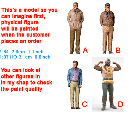 Team A TV figure HO 1:64 Scale handpaint high detail