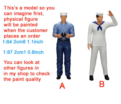 Navy figure HO 1/64 1/43 1/24 1/18 Scale handpaint high detail