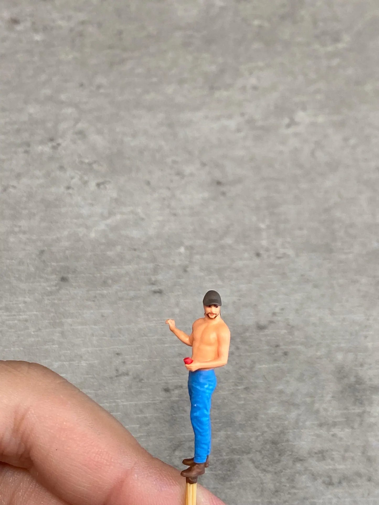 Man from 60s and 70s posing with figure HO 1/64 1/43 1/24 1/18 Scale handpaint high detail