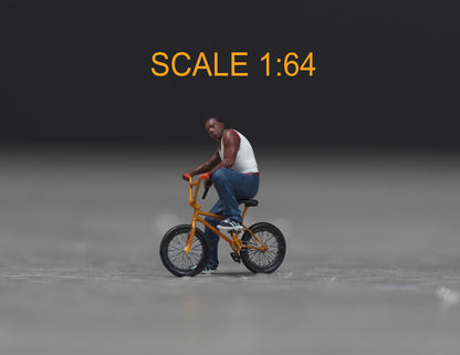 Man bike figurine handpaint high detail 1:18 to HO scale