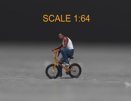 Man bike figurine handpaint high detail 1:18 to HO scale