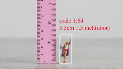 Girl leaning against the door figure HO 1/64 1/43 1/24 1/18 Scale handpaint high detail
