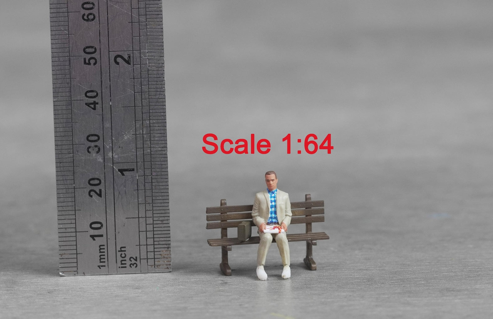 Sitting man figure HO 1/64 1/43 1/24 1/18 Scale handpaint high detail