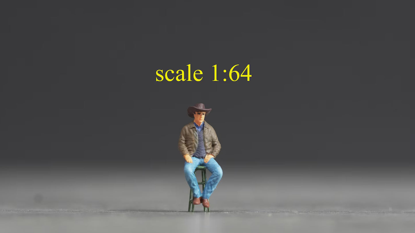 Man figurine handpaint high detail 1:18 to HO scale